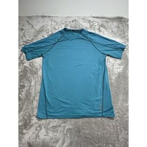 Reebok T-Shirt Play Dry Mens Size Medium Blue Short Sleeve Athletic EUC